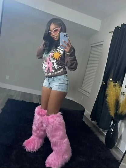 Cuissardes de Neige "Furry Punk" HSFUR – Chaleur Extrême &amp; Style Alternatif