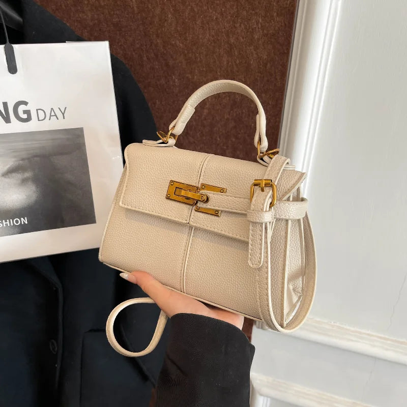 Brand Luxury Trapezoidal Clutch Bag Hardware Lock Design Square Bag Fashion Shoulder Handbag Crossbody Women Evening Clutches