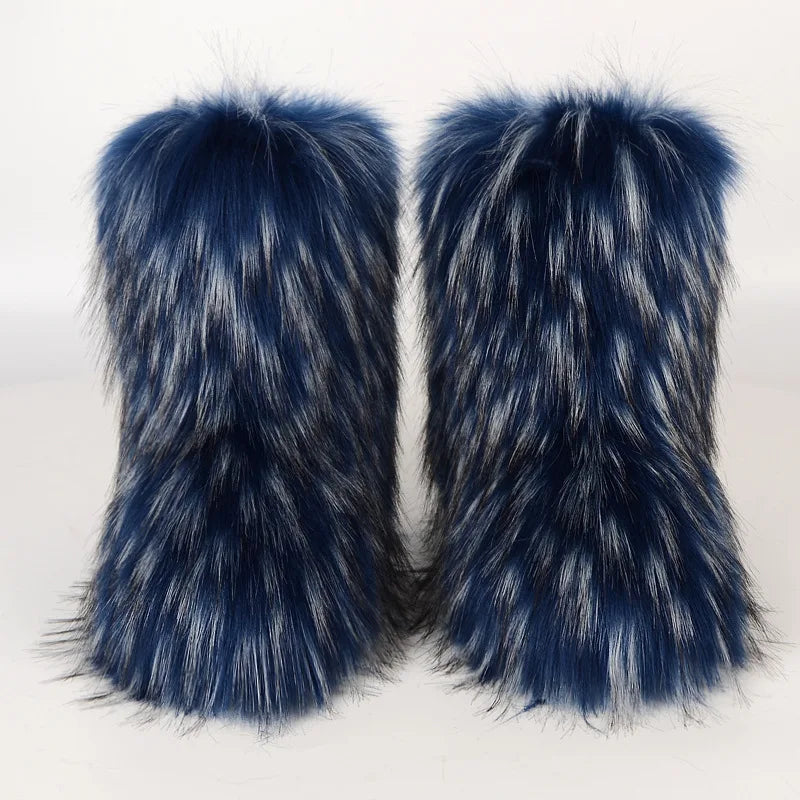 Bottes de Neige de Luxe en Fausse Fourrure EAEOVNI – Chaleur Extrême &amp; Style Hivernal Glamour