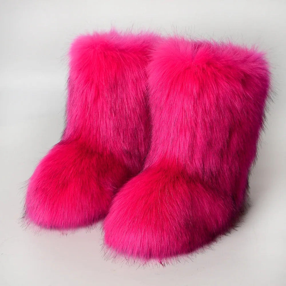 Bottes de Neige de Luxe en Fausse Fourrure EAEOVNI – Chaleur, Style &amp; Confort Gothique Chic