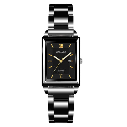 Top Brand Luxury Watches for Men Fashion Quartz Wristwatch Square Gold Stainless Steel Watch Band Business Clock Gold Watch