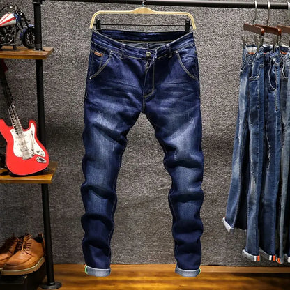 Jean Slim Déchiré Usé Tsingyi – Style Casual, Effet Moustache &amp; Confort Stretch