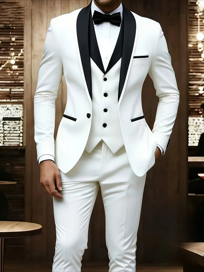 Costume de Mariage Formel Homme TTXI – Simple Boutonnage, Coupe Élégante &amp; Tissage Premium