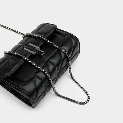 Black Luxury Handbags And Purse Women PU Leather Messenger Shoulder Bag Plaid Female Crossbody Bag Tassel Quilted Brand