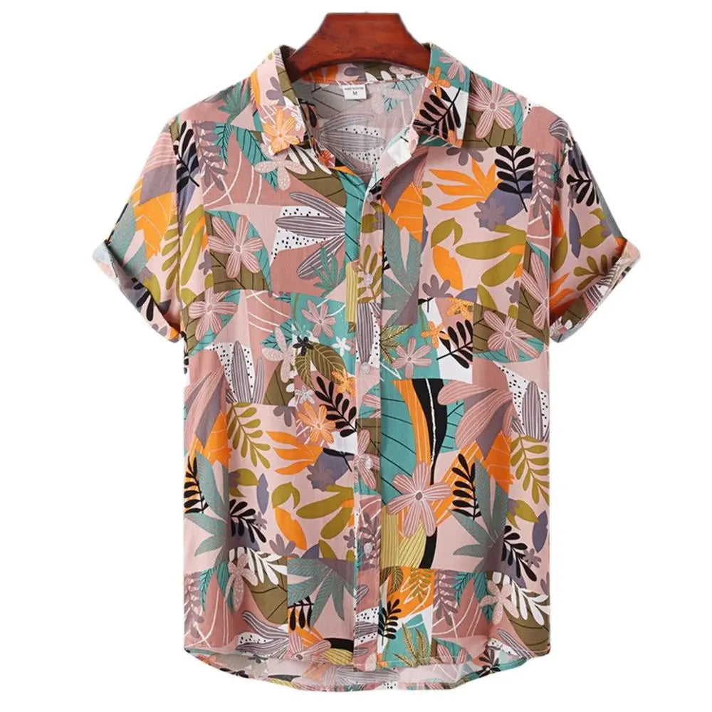 Sleeve Casual Loose Streetwear Summer Beach Shirts for Male/Female Clothing Hawaiian Men's Shirt Floral Harajuku Printed Short