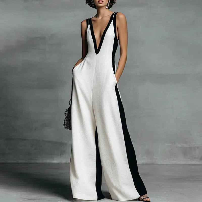Combinaison Large "Hollow Out" Rayée – ZJASXMS Collection 2026