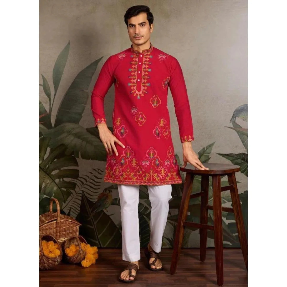 Muslim Kurtta Caftan Dubai Men'S Robe Long-Sleeved Ethnic Style 2026 Stand Collar Arabic Clothing National style Middle Eastern