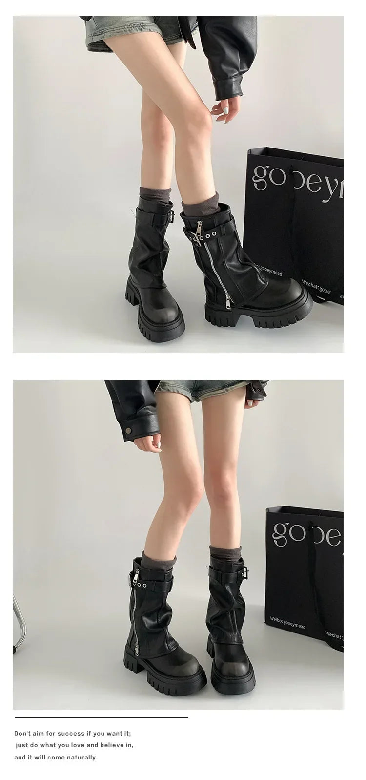 Bottes de Neige à Talons "Sexy Chain" LEDP – Chaleur, Hauteur &amp; Style Rebelle