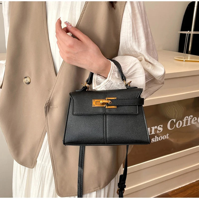 Brand Luxury Trapezoidal Clutch Bag Hardware Lock Design Square Bag Fashion Shoulder Handbag Crossbody Women Evening Clutches