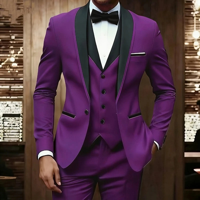 Costume de Mariage Formel Homme TTXI – Simple Boutonnage, Coupe Élégante &amp; Tissage Premium