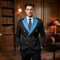Black Stripe Men Suits Double Breasted Wedding Tuxedo Slim Fit 2 Pieces Formal Blazer Pants Set For Groom Guest Prom Party 2026