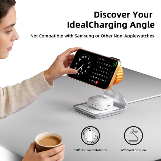 Bonola Magnetic 3 in 1 Wireless Charger for iPhone 17/16/15/13/14/12 30W Wireless Charging Station for Apple Watch/AirPods Pro