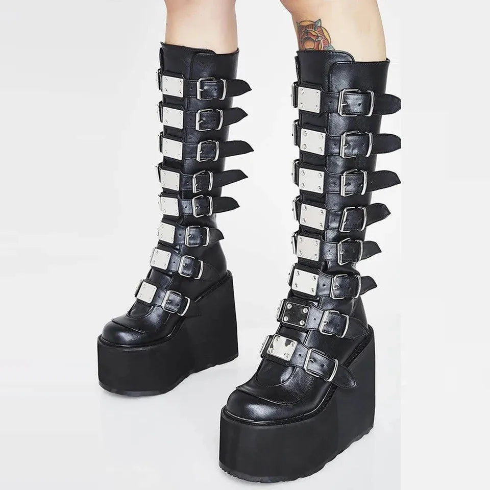 Bottes de Neige Compensées Punk YBQJOO 2023 – Style Alternatif &amp; Chaleur Extrême