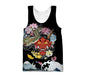 Samurai Oni Mask Tattoo 3D All Over Printed Men vest Summer Harajuku Sleeveless T-shirt Unisex Casual Polyester Tank Tops