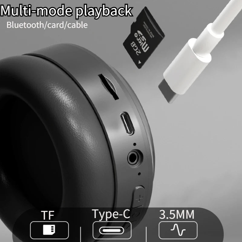 Over-Ear Hi-Fi Stereo M5 Headsets Wireless Bluetooth 5.3 Headphones Sports Gaming Earphones Support TF/AUX Noise Reduction