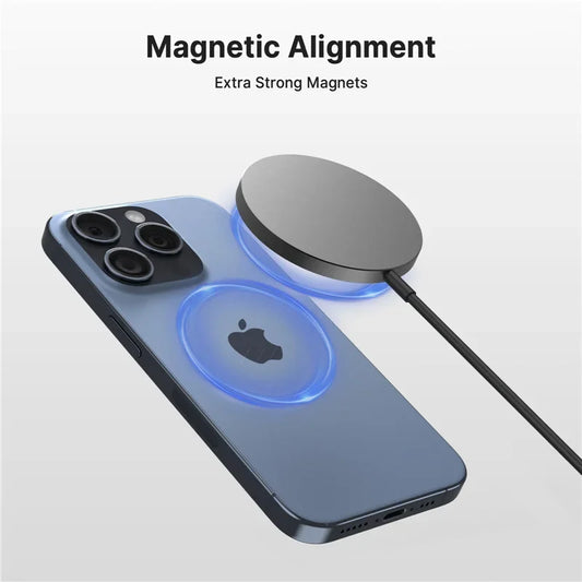 Magnetic Wireless Fast Charger Dual USB Port Mini Charging Pad For iPhone 17 16 15 14 13 12 Pro Max Universal Phone Accessory