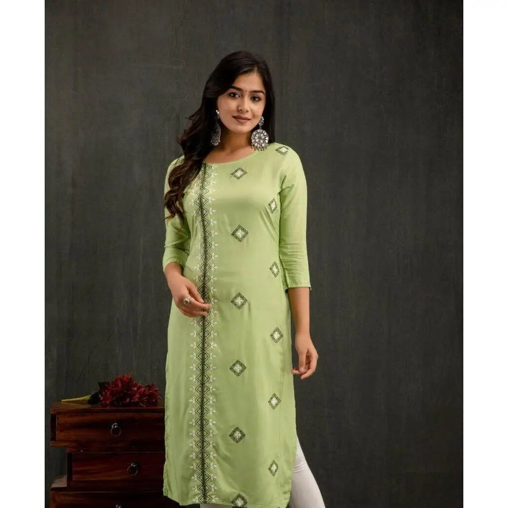 Women Kurt Casual Dress Long Sleeve Straight Casual Ethnic Flower Mandarin O-Neck Round Regular Size Design Suitable