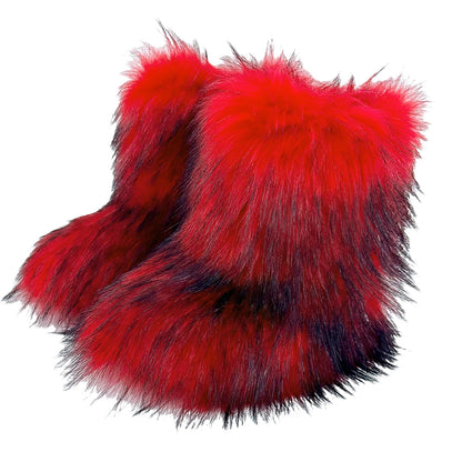 Bottes de Neige de Luxe en Fausse Fourrure EAEOVNI – Chaleur Extrême &amp; Style Hivernal Glamour