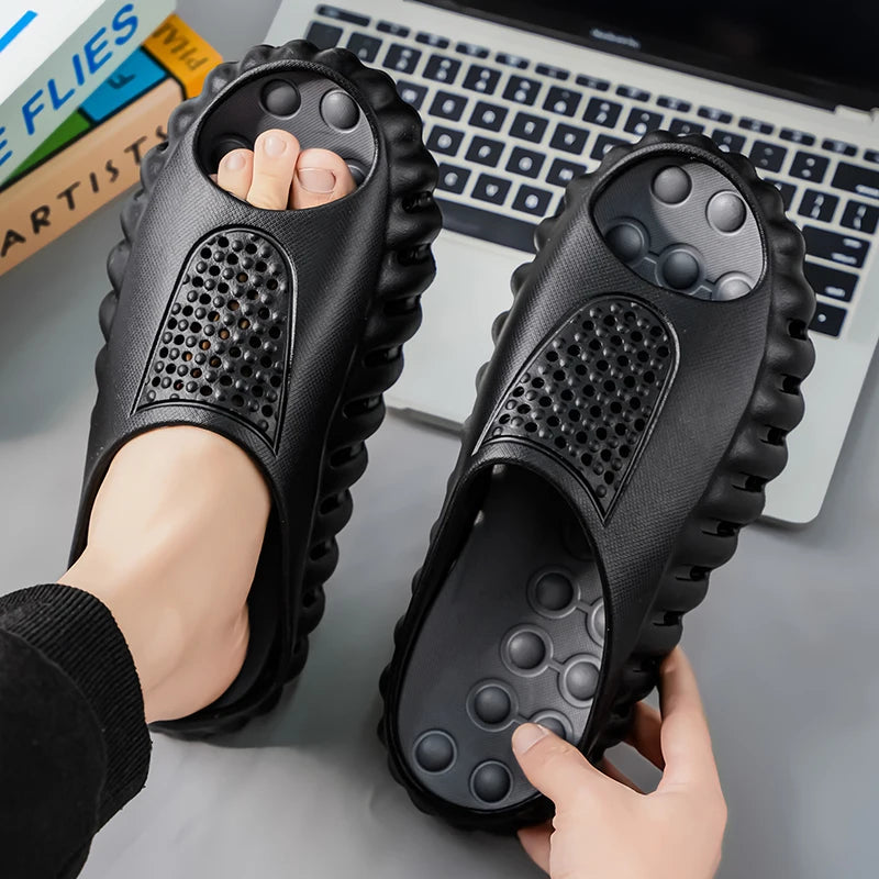Spring Summer New Men's Massage Slippers Indoor Outdoor Sandals Beach Men Casual Shoes Comfortable Slides Male Home Slippers
