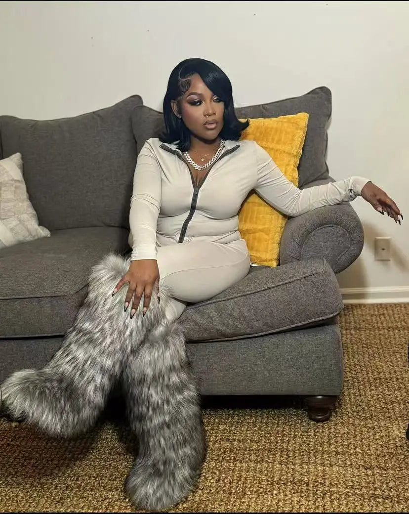 Cuissardes de Neige "Furry Punk" HSFUR – Chaleur Extrême &amp; Style Alternatif