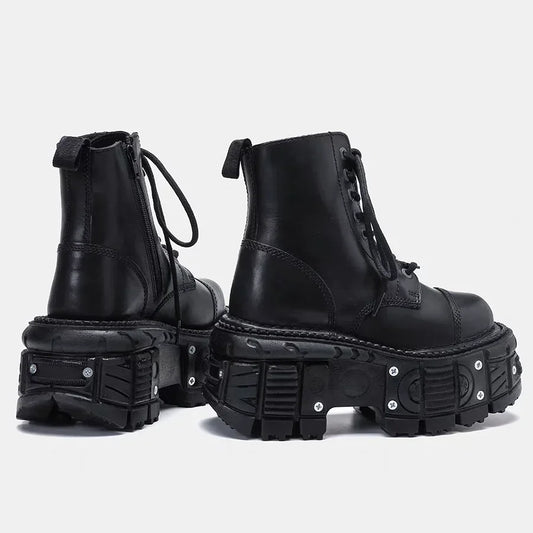Leather Heightened 10cm Thick-soled Men's High-top British Style 2025 New Trendy Men's Boots