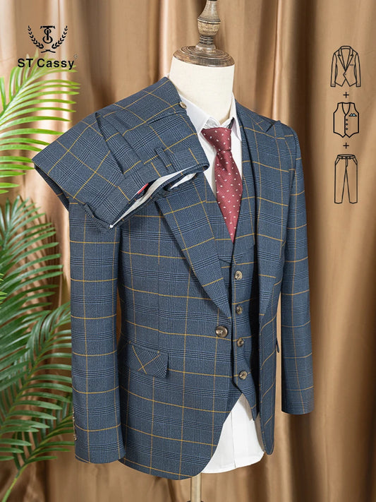 Costume Homme Business &amp; Smart Casual ST Cassy – Modèle 701 (Maille Knit Confort, Mélange Polyester &amp; Rayonne)