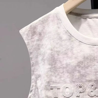 Cotton men's summer new breathable top sleeveless vest, camisole, fitness American T-shirt trend versatile and fashionable multi