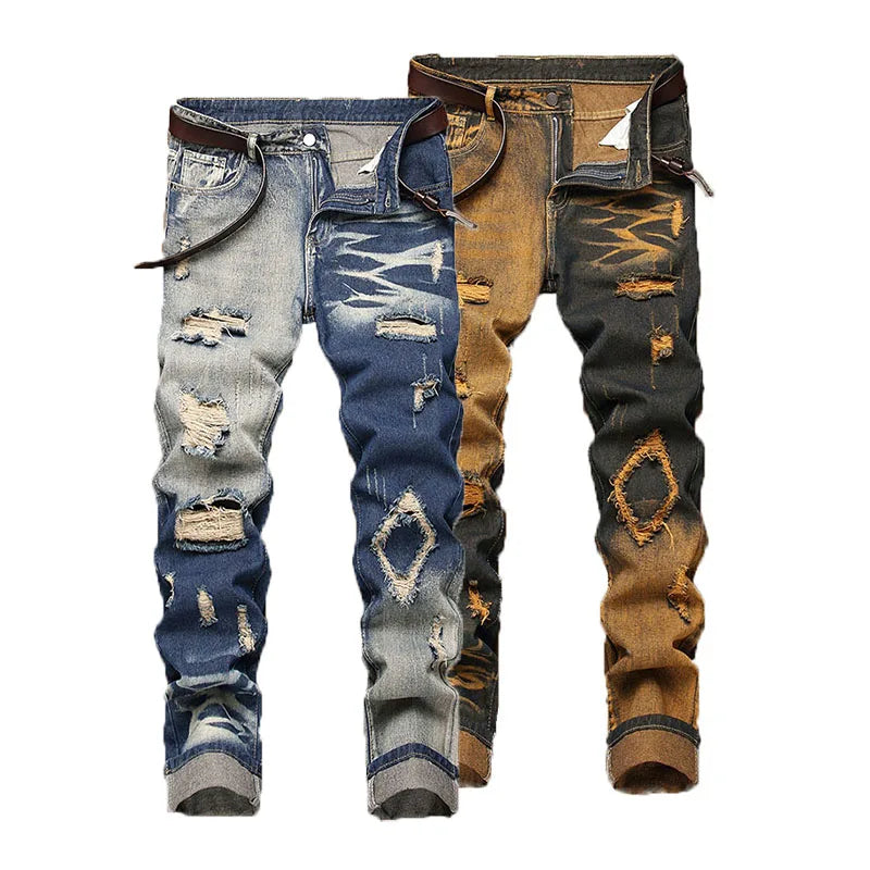 Jean Slim Classique en Denim Rigide – Style Casual Épuré &amp; Confort Toutes Saisons