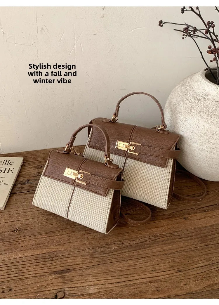 Elegant Versatile Ladies Crossbody Bag Handbag  Bag Fashionable Outgoing Small Handle Bag Commuting Style Detachable Strap