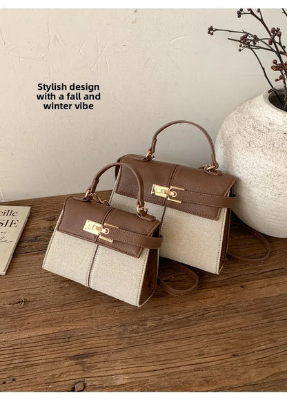 Elegant Versatile Ladies Crossbody Bag Handbag  Bag Fashionable Outgoing Small Handle Bag Commuting Style Detachable Strap