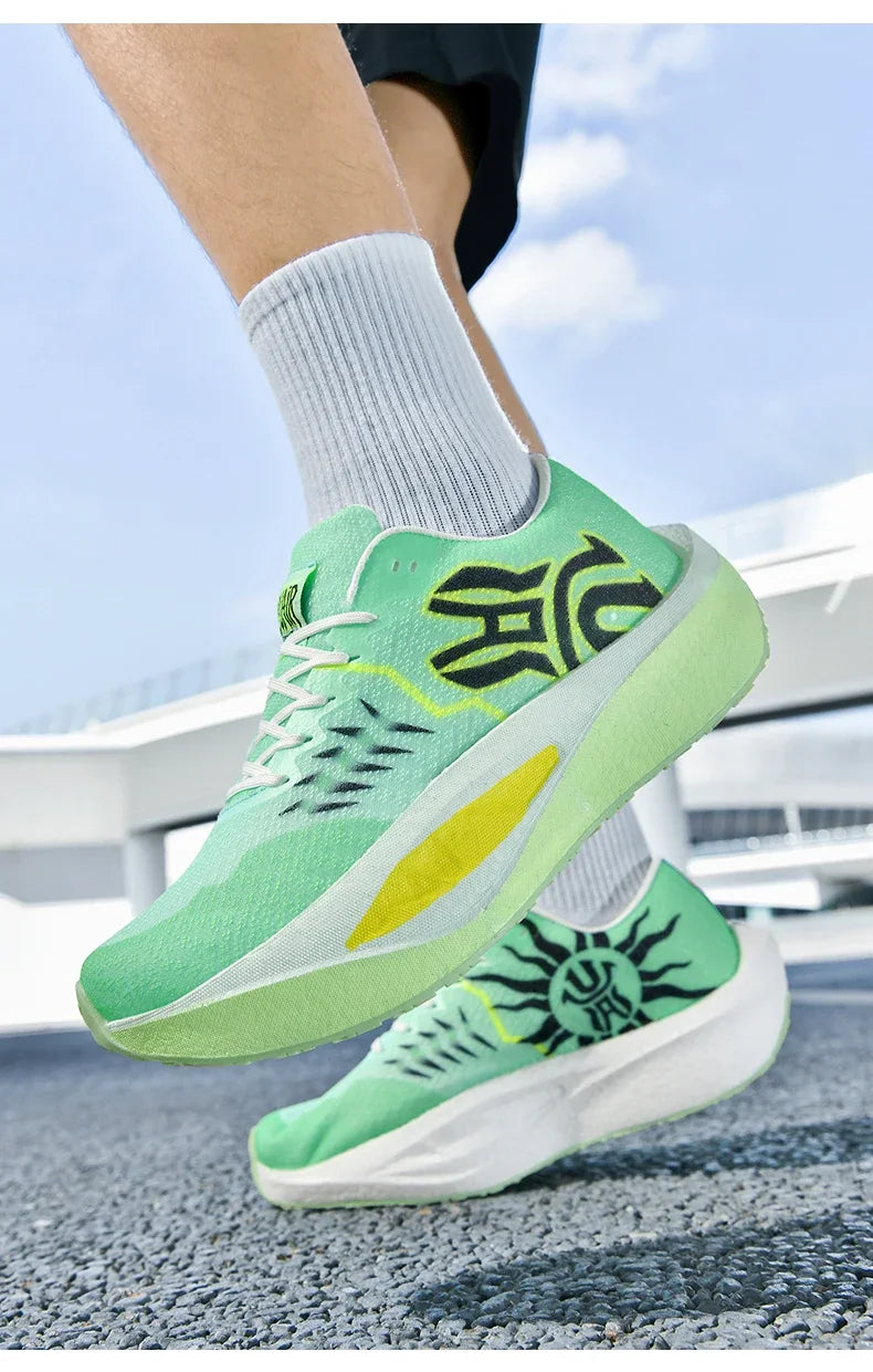 Marathon Men Running Shoes Carbon Board Sports Breathable Comfortable Athletic Air Cushion Women's Lightweight Nonskid Sneakers
