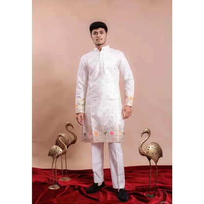 Muslim Kurtta Caftan Dubai Men'S Robe Long-Sleeved Ethnic Style 2026 Stand Collar Arabic Clothing National style Middle Eastern