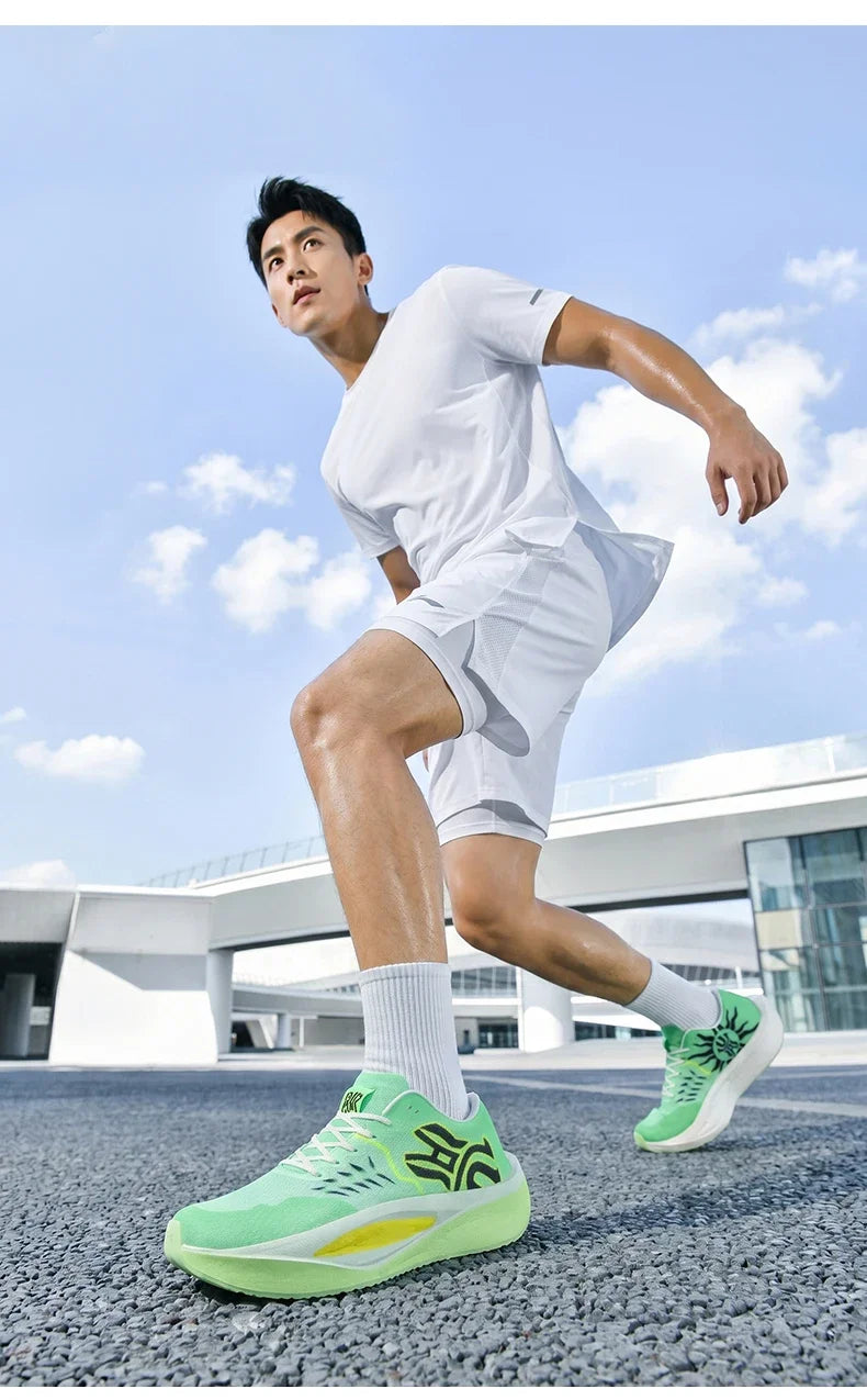 Marathon Men Running Shoes Carbon Board Sports Breathable Comfortable Athletic Air Cushion Women's Lightweight Nonskid Sneakers