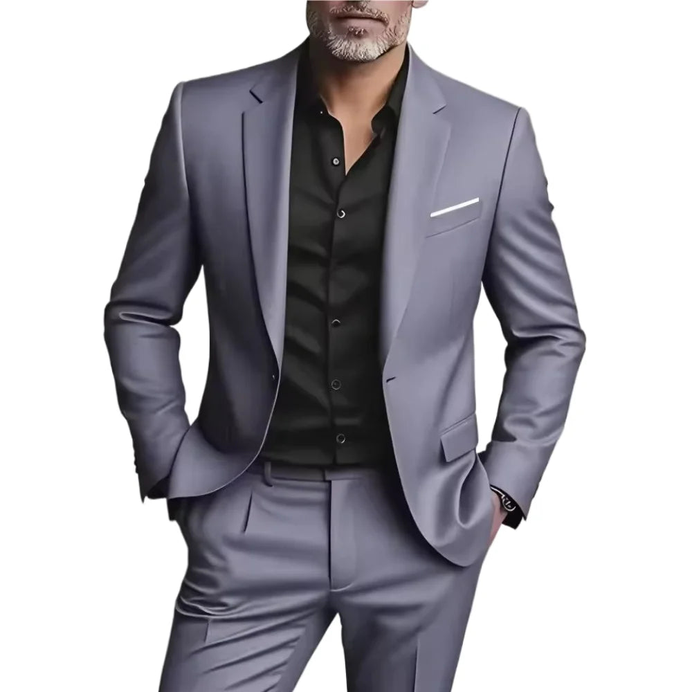 Men's 3 Piece Suit Set Wedding Solid Color Blazer Vest Pants Formal Business Dress Classic Tuxedo for Party Groomsmen