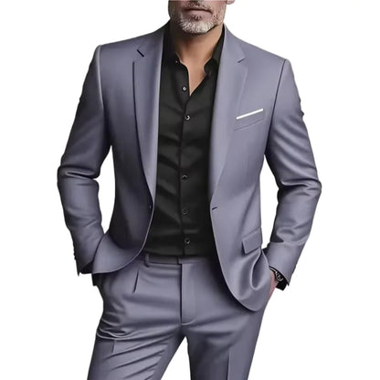 Men's 3 Piece Suit Set Wedding Solid Color Blazer Vest Pants Formal Business Dress Classic Tuxedo for Party Groomsmen