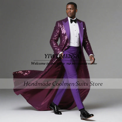 Costume de Mariage Slim Fit B341 – Double Boutonnage, Tissage Tatting &amp; Confection Sur-Mesure