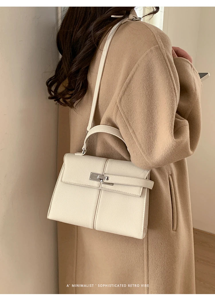 Elegant Versatile Ladies Crossbody Bag Handbag  Bag Fashionable Outgoing Small Handle Bag Commuting Style Detachable Strap