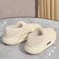 Casual Men‘s Warm Plush EVA Slippers Winter Platform Waterproof Indoor outdoor Shoes Woman Non Slip Furry Home Slippers