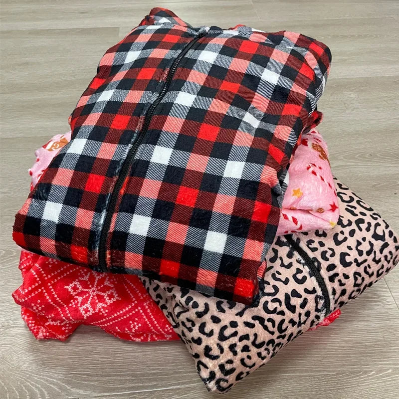 One-Piece Pajamas Jumpsuits Leopard Winter Trend Christmas Pajamas Flannel Thickened Christmas Hooded Ladies' Homewear Jumpsuits