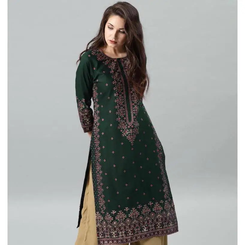 Women's Kurt Casual Dress Long Sleeve Straight Casual Ethnic Floral Mandarin O-Neck Round Regular Size 3D Design Suitable.