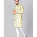 2025 Men Digital Printed Kurta Vardha Regular Fit Mandarin Collar Long Suitable All Occasions Such Wedding Hari Raya Aidilfitri