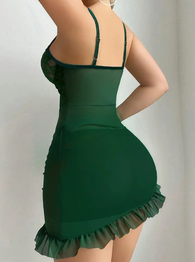 Ladies' Elegant & Sexy Solid Color Mesh Lace Splicing Floral Print Sleeveless Dress
