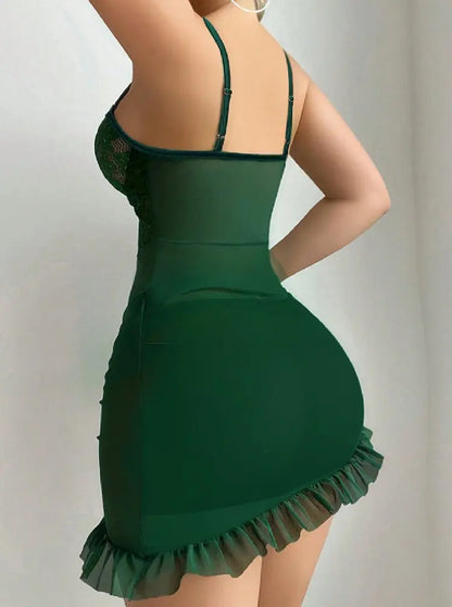 Ladies' Elegant & Sexy Solid Color Mesh Lace Splicing Floral Print Sleeveless Dress