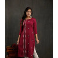 Women Kurt Casual Dress Long Sleeve Straight Casual Ethnic Flower Mandarin O-Neck Round Regular Size  Design Suitable