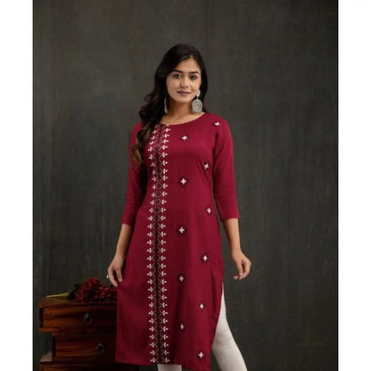 Women Kurt Casual Dress Long Sleeve Straight Casual Ethnic Flower Mandarin O-Neck Round Regular Size Design Suitable