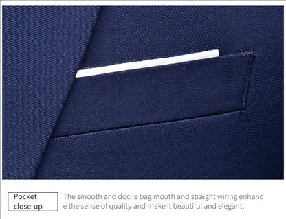 Men's 3 Piece Suit Set Wedding Solid Color Blazer Vest Pants Formal Business Dress Classic Tuxedo for Party Groomsmen