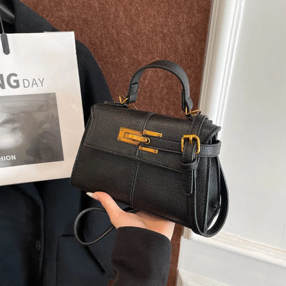 Brand Luxury Trapezoidal Clutch Bag Hardware Lock Design Square Bag Fashion Shoulder Handbag Crossbody Women Evening Clutches