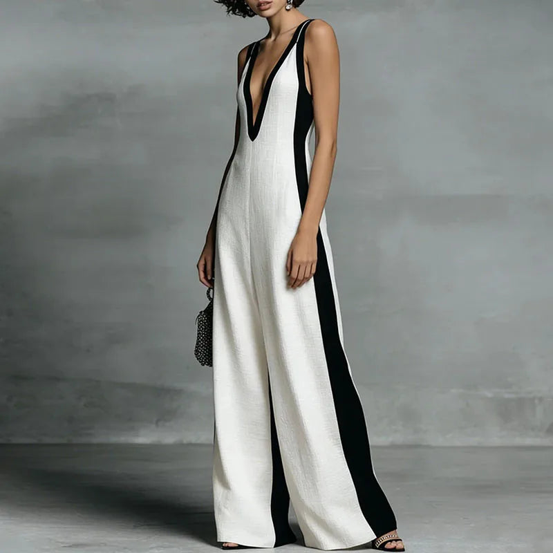 Combinaison Large "Hollow Out" Rayée – ZJASXMS Collection 2026