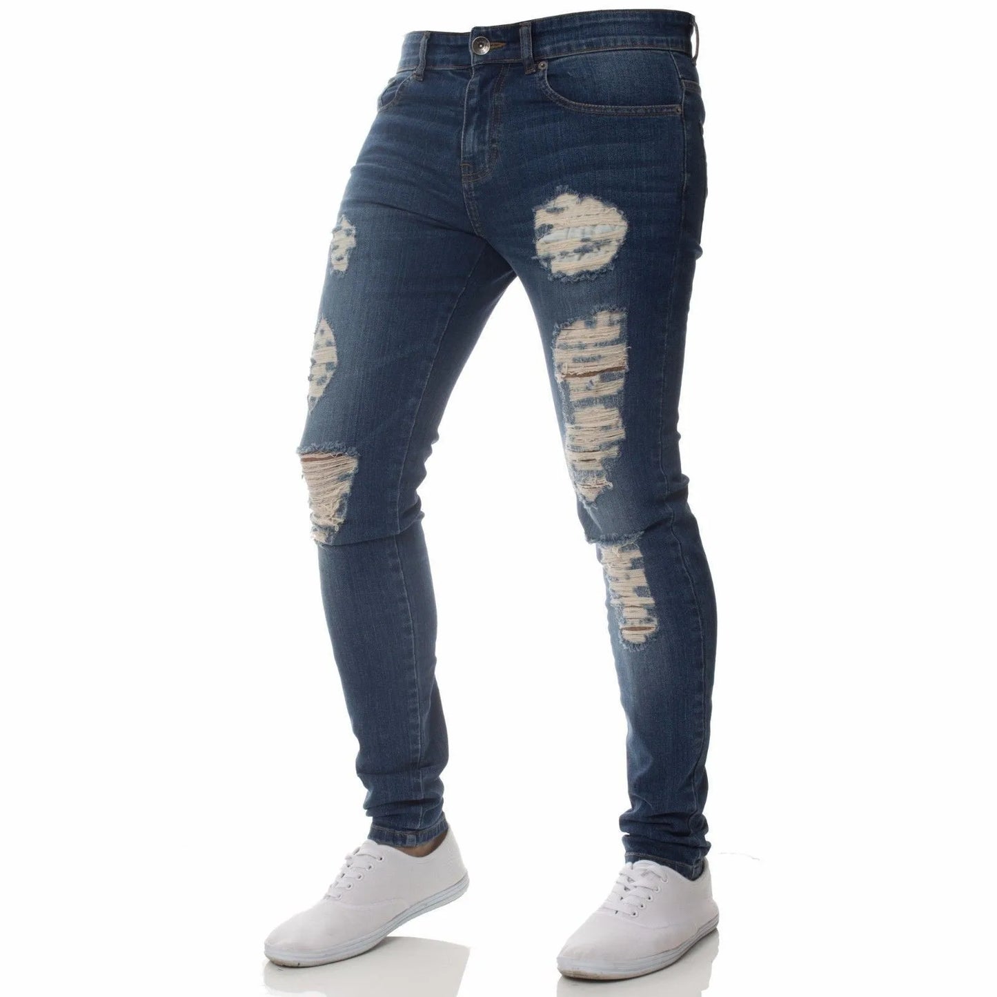 Jean Coupe Pencil en Denim Premium – Style Casual, Taille Basse &amp; Fini Adouci