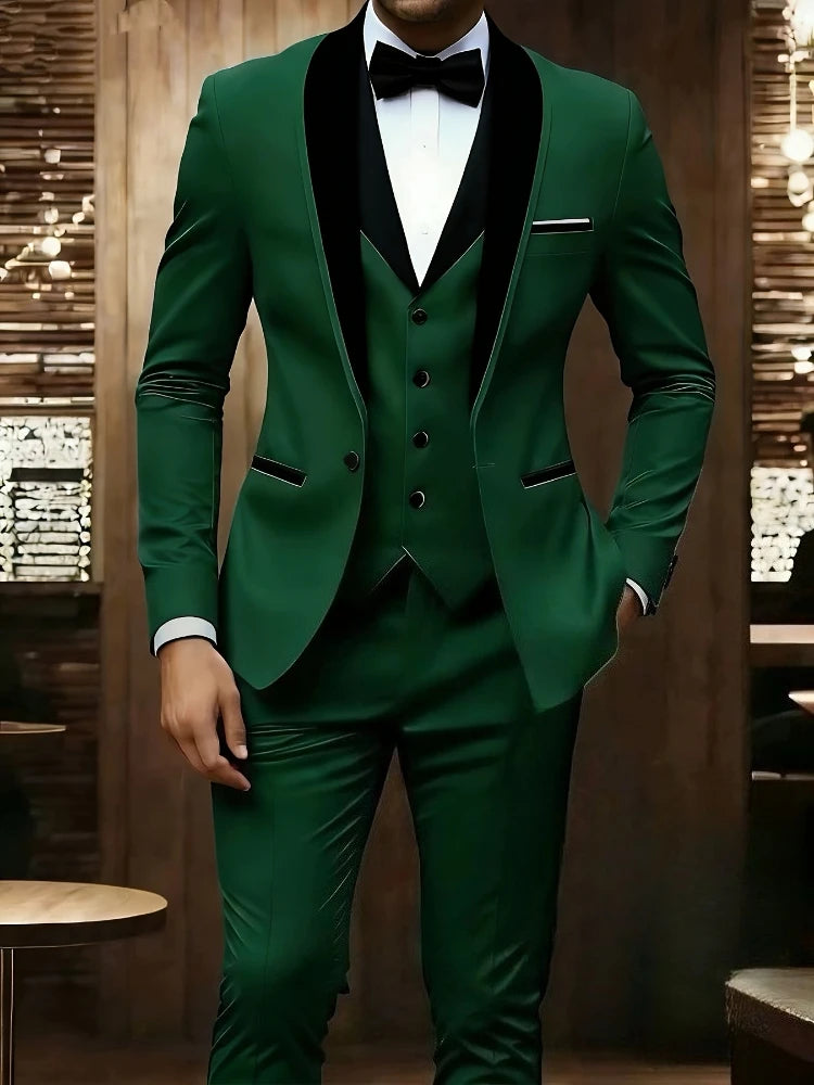 Costume de Mariage Formel Homme TTXI – Simple Boutonnage, Coupe Élégante &amp; Tissage Premium